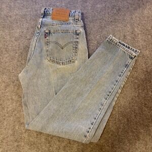 Vintage Levis 550 Relaxed Fit Tapered Leg Jeans Light Wash 11 Long 90s